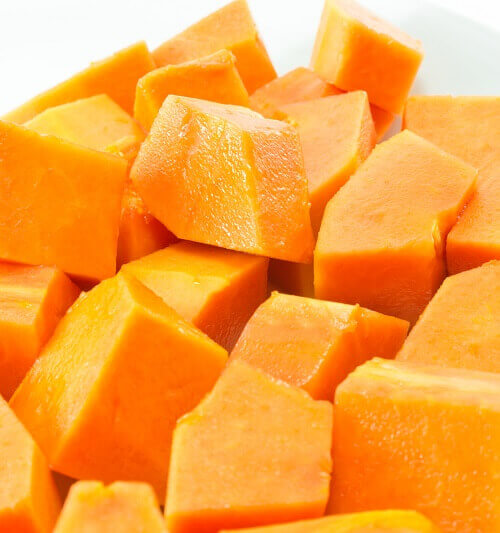 Papaya i tärningar