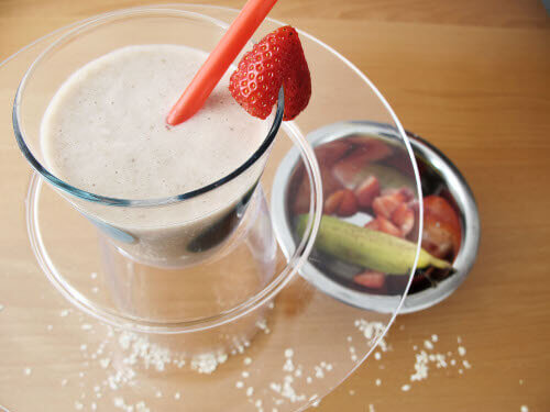 jordgubb, banan och havremjölk