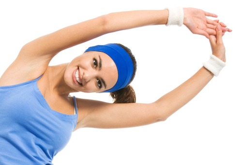 kvina stretchar åt sidan