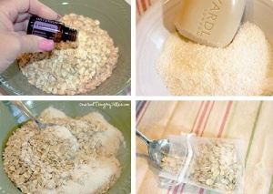 Hur du tillverkar tvålpåsar med havregryn till duschen