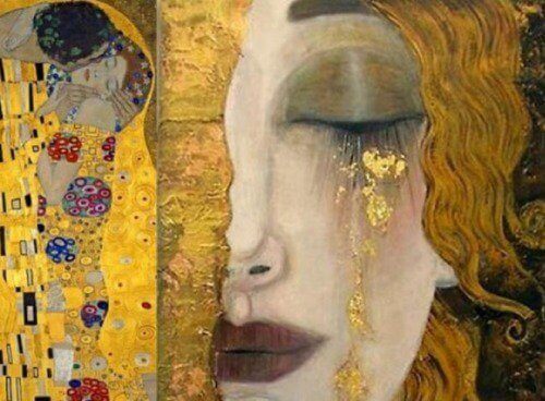 Målning av gråtande kvinna