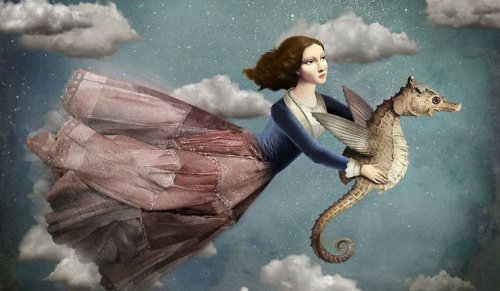 Idag flyger jag över de grå molnen för att ha en bra dag