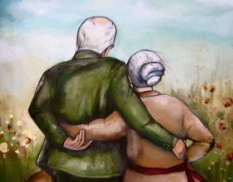 Återförenat par på gamla dagar