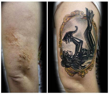 tatuering på ben