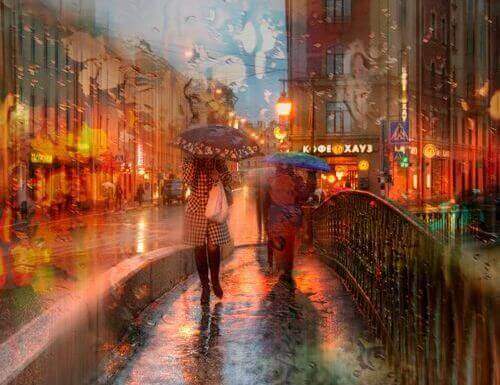 Regn i stad
