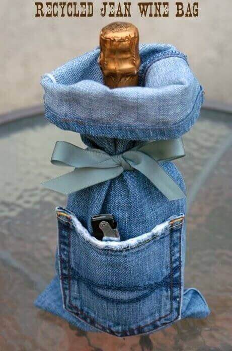 flaskfodral av jeans