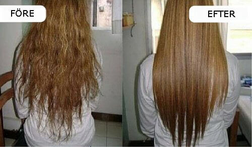 Rakt hår med naturliga ingredienser från köket