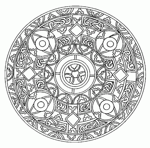 svart-vit mandala, redo att färgläggas