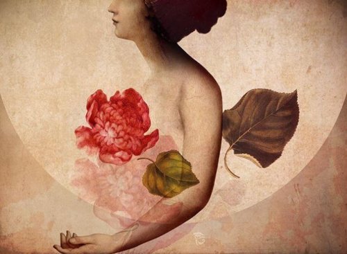 kvinna-och-blomma