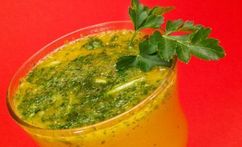 glas med smoothie