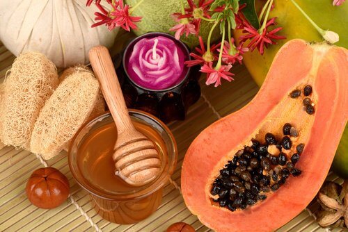 papaya och honung