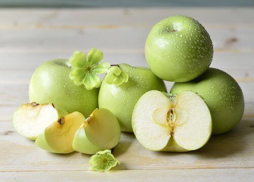 Uppskuret äpple