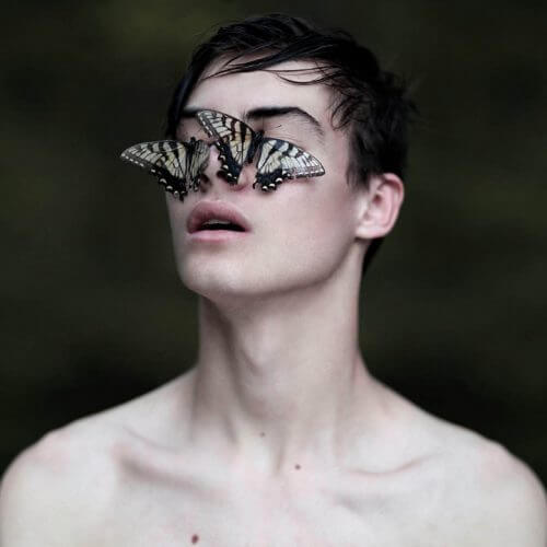 Fjärilar på ansikte