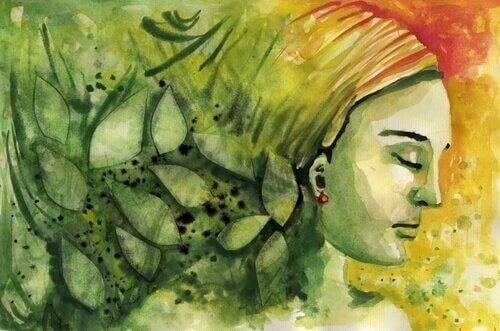Målad kvinna