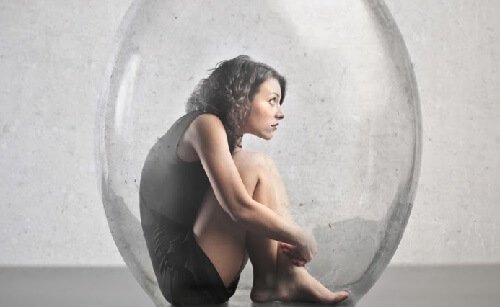 Kvinna i bubbla