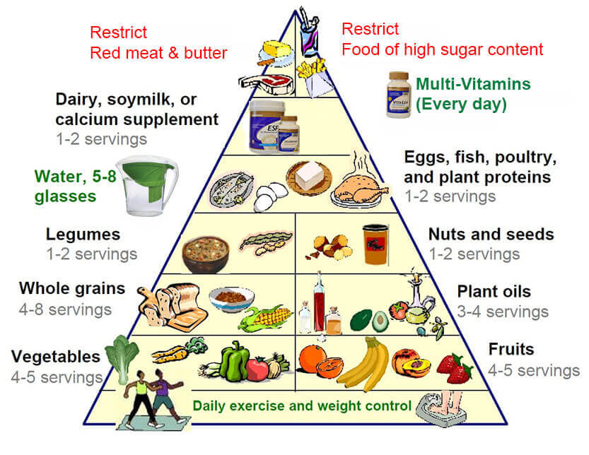 Den nya matpyramiden för att leva ett sundare liv