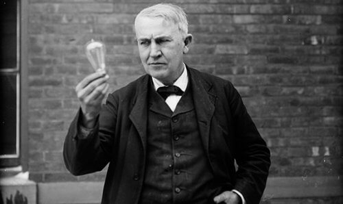 Edison gjorde många misslyckanden på vägen till att uppfinna glödlampan