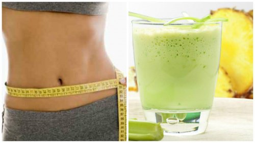 Renande smoothie för att minska bukfett och uppsvullnad