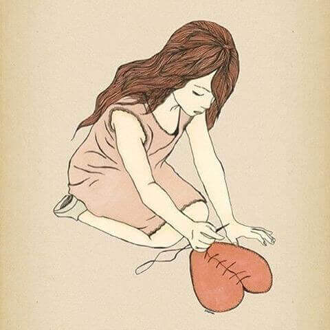 barn syr ihop sitt hjärta