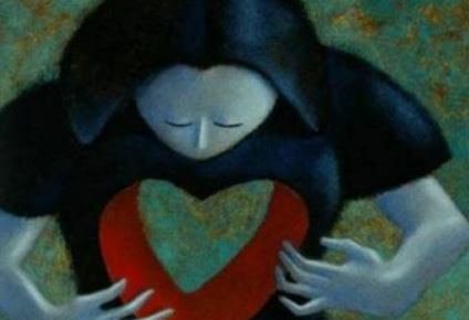 person som känner sitt hjärta