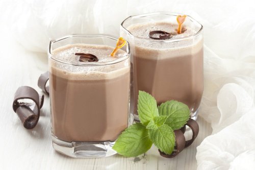 smoothie med choklad och mynta