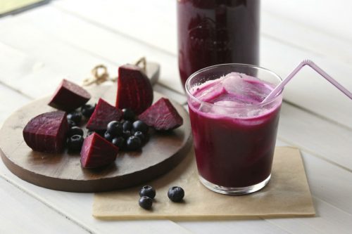 En blåbärs- och rödbetssmoothie