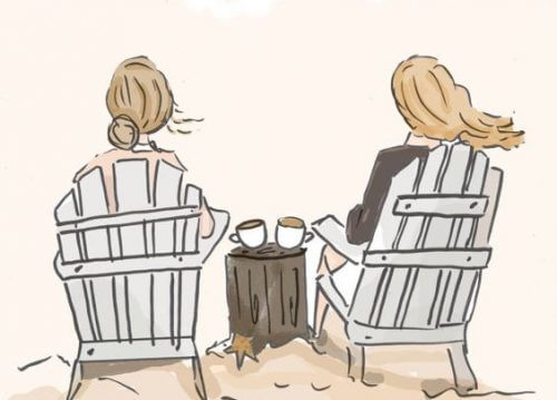 Kvinnlig vänskap över kaffe