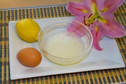 hemgjorda skönhetsbehandlingar av citron och ägg