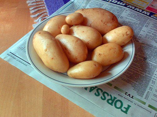 Potatis på fat