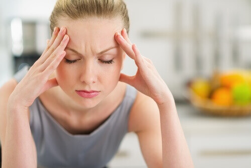 Kvinna med stress