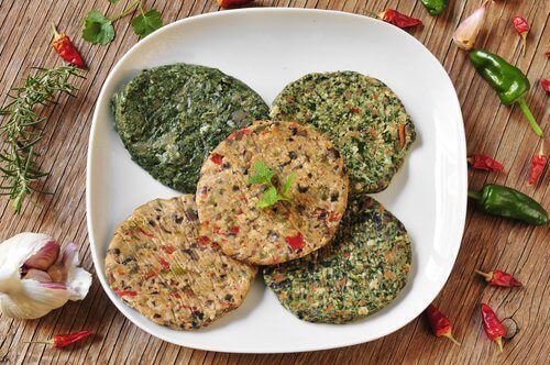 Sojakakor och grönsaker