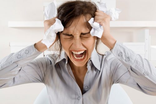 Stressad-kvinna