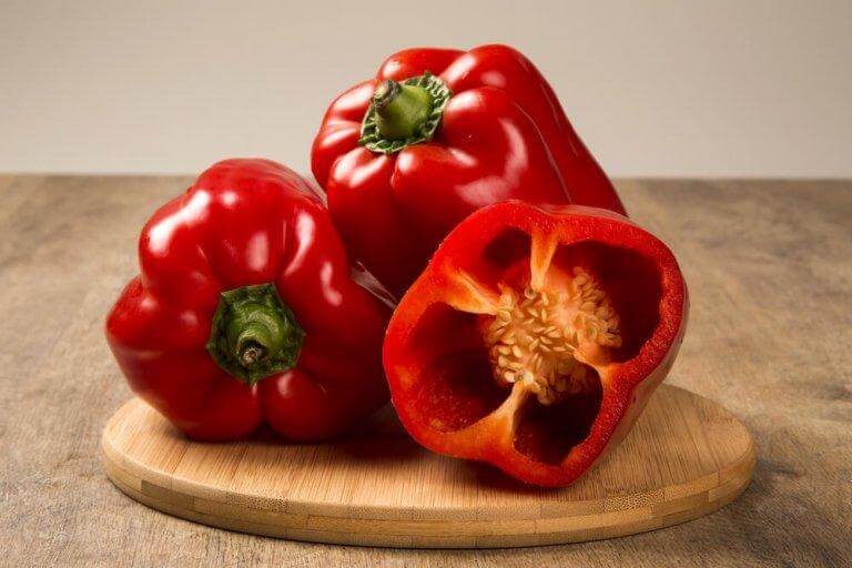 Röd paprika är ett livsmedel som gynnar kollagenproduktionen