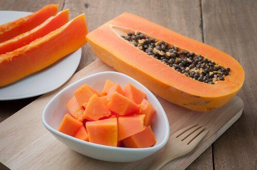 Skivad papaya