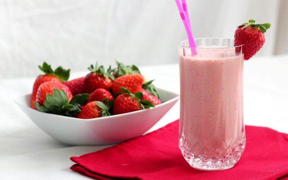 Smoothie på jordgubbar