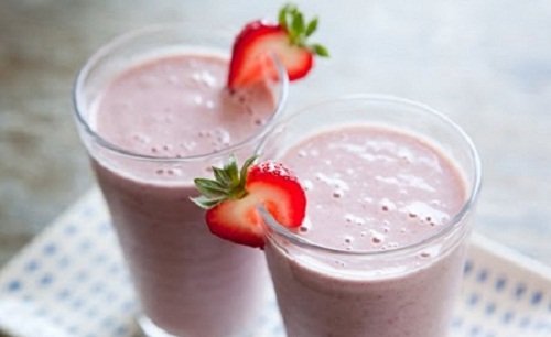 Smoothie på jordgubbar.