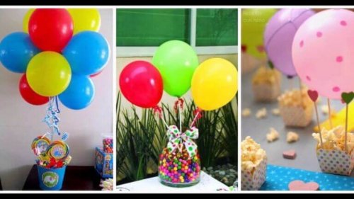 Ballonger som bordsuppsats.