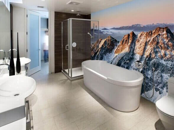 minimalistiskt badrum