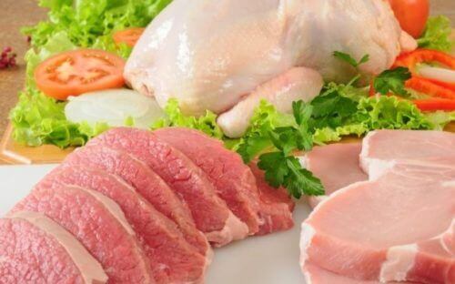 Kyckling och kött.