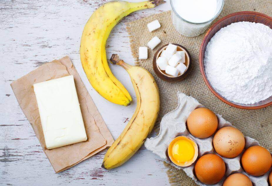 Ingredienser till banankaka
