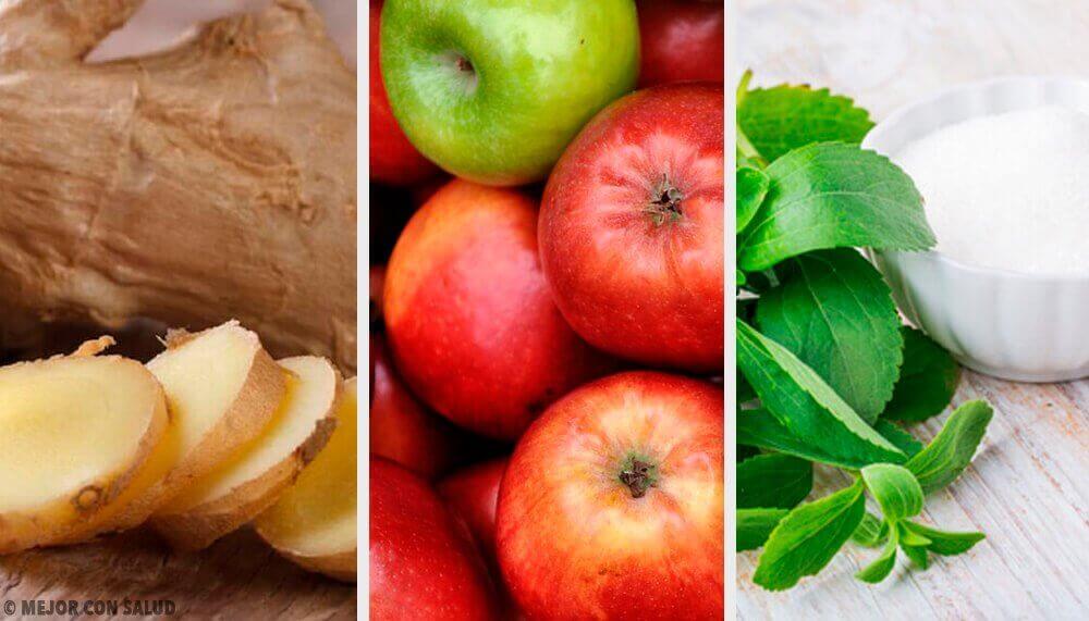 Dryck med stevia, ingefära och äpple