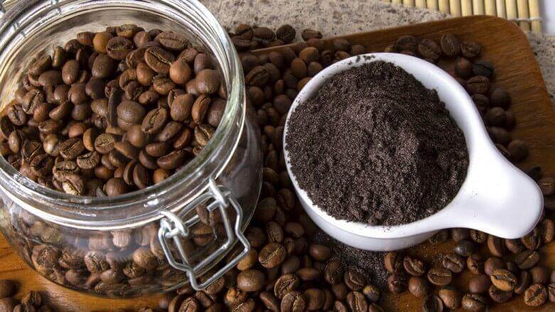 Ingredienser till recept med kaffe