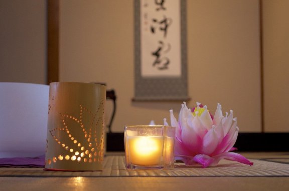 Japansk dekoration i sovrummet.