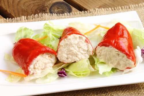 Fylld paprika med sås