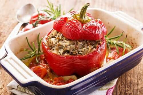 Recept på utsökt paprika fylld med quinoa