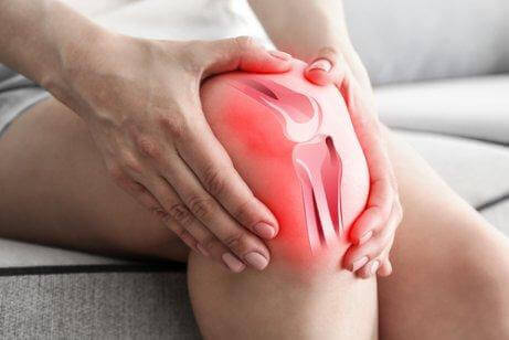 Patient med smärta i knäet