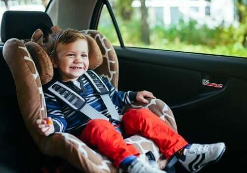 Glad pojke i bilen