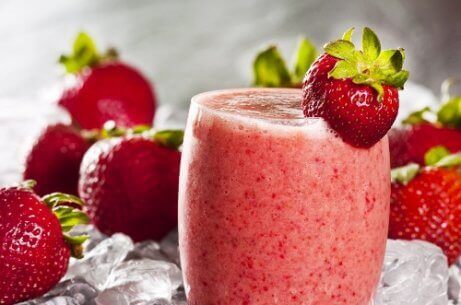 Slush med jordgubb och vattenmelon