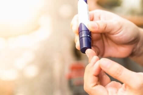 En blodsockermätare för diabetiker