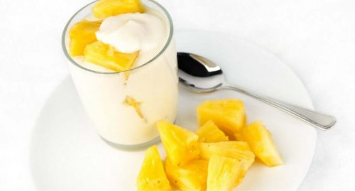Dessert med ananas